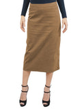 Baby'O Women's Basic Lightweight Below the Knee Midi Length Corduroy Straight Skirt