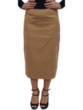 Baby'O Women's Basic Lightweight Below the Knee Midi Length Corduroy Straight Skirt