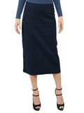 Baby'O Women's Basic Lightweight Below the Knee Midi Length Corduroy Straight Skirt