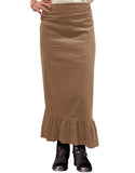 Baby'O Women's Corduroy Ruffled Bottom Midi Prairie Skirt