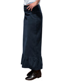 Baby'O Women's Corduroy Ruffled Bottom Midi Prairie Skirt
