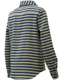 Women's Relaxed Fit Long Sleeve Striped Button Down Boyfriend Shirt