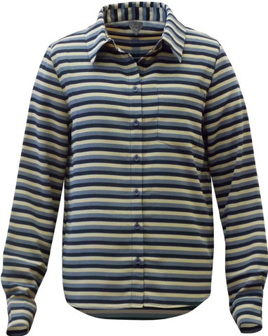 Women's Relaxed Fit Long Sleeve Striped Button Down Boyfriend Shirt