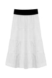 Girl's 4 Tiered Cotton Twill Mid-Calf Skirt