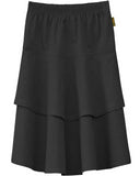 Girl's Lightweight 2 Layered Denim Knee Length Skirt Black