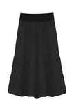 Girl's 4 Tiered Cotton Twill Mid-Calf Skirt