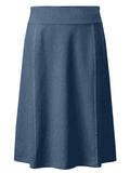 Girl's Stretch Cotton Knit Panel Below the Knee Length A-Line Skirt