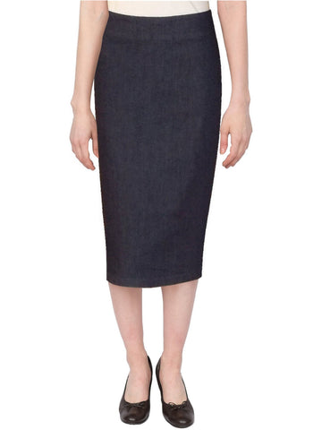 Baby O Clothing Women s Below The Knee Stretch Denim Pencil Skirt Size 18 Black