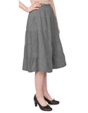 Women's Below the Knee Length 5 Tiered Denim Prairie Skirt