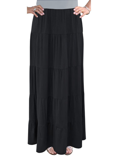Women's Tiered Boho Maxi Skirt