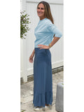 Baby'O Womens Classic Ruffle Bottom Maxi Skirt