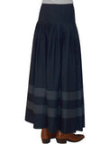 Women's Original BIZ Style Striped Bottom Long Denim Skirt