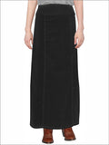 Women's Long Ankle Length Stretch Corduroy A-Line Panel Skirt
