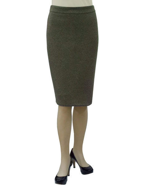 Women's Tapered Fit Stretch Melange Ponte Pencil Skirt