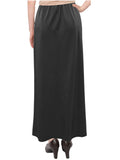 Women's Faux Leather Matte Finish Basic Modest 37" Ankle Length Stretch Knit Straight Skirt
