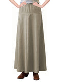 Women's Ultra Soft Lightweight Denim Fit and Flare A-Line Maxi Skirt