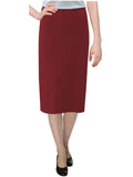 Women's Basic Modest 26" Below the Knee Length Stretch Knit Straight Skirt