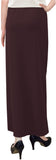 Women's Basic Modest 37" Ankle Length Long Stretch Knit Straight Skirt