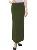 Women's Basic Modest 37" Ankle Length Long Stretch Knit Straight Skirt