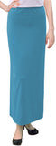 Women's Basic Modest 37" Ankle Length Long Stretch Knit Straight Skirt