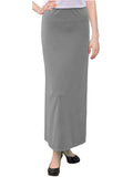 Women's Basic Modest 37" Ankle Length Stretch Knit Straight Skirt