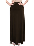 Women's Stretch Knit Fit and Flare A-Line 36" Maxi Length Skirt