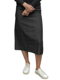 Women's Basic Modest 27" Below the Knee Midi Length Long Lightweight Denim Straight Skirt