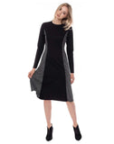 super flattering fitted below the knee length a-line Modest dress